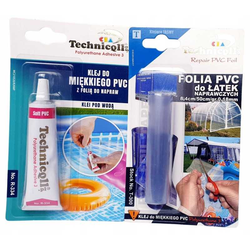 Šlapių klijų taisymo rinkinys PVC baseinams