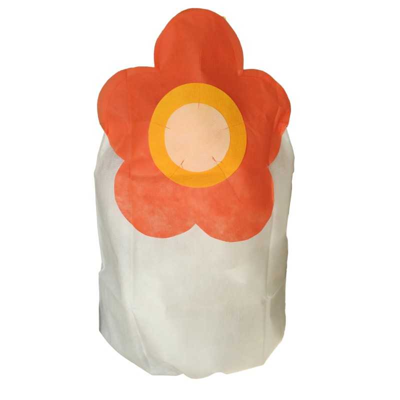 Apsauginis gobtuvas baltos ir oranžinės gėlės