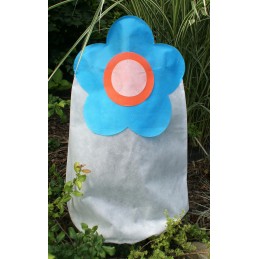 Apsauginis gobtuvas balta ir mėlyna gėlė