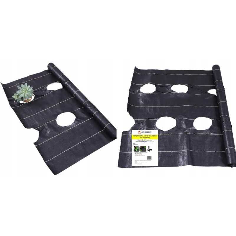Agrotekstilė 90g/m2 0,8x10m skylės premium UV 3% agrotekstilės kilimėlis juodas