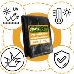 ☘️Agrotekstilės tvirtas kilimėlis nuo piktžolių 1,6x10m 70g☘️