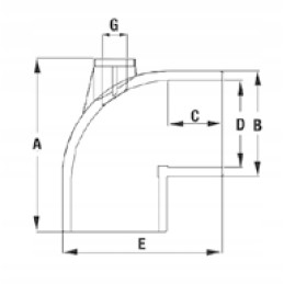 Alkūnė 90 d50 su išėjimu 1 2 pvc u oras kw x kw 50 x 1 2