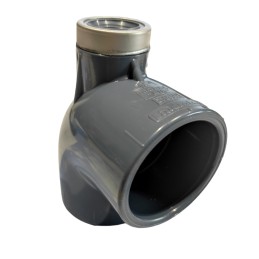 Alkūnė 90 d50 su išėjimu 1 2 pvc u oras kw x kw 50 x 1 2