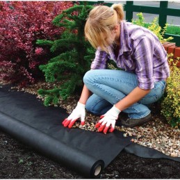 Hemmdal piktžolių kontrolės audinys juodas - 1,60 x 20 m - 50 g/m² patvarus žemės audinys - efektyvus piktžolių blokatorius - id