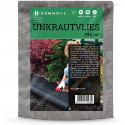 Hemmdal piktžolių kontrolės audinys juodas - 1,60 x 20 m - 50 g/m² patvarus žemės audinys - efektyvus piktžolių blokatorius - id