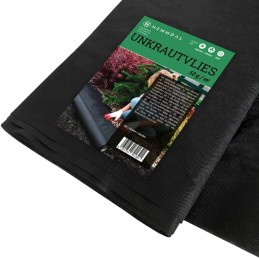 Hemmdal piktžolių kontrolės audinys juodas - 1,60 x 20 m - 50 g/m² patvarus žemės audinys - efektyvus piktžolių blokatorius - id