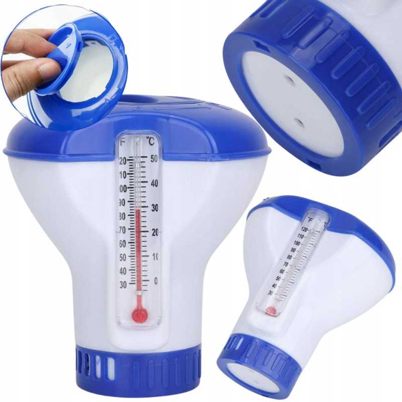 Chloro dozatorius, baseino termometras, plūduras