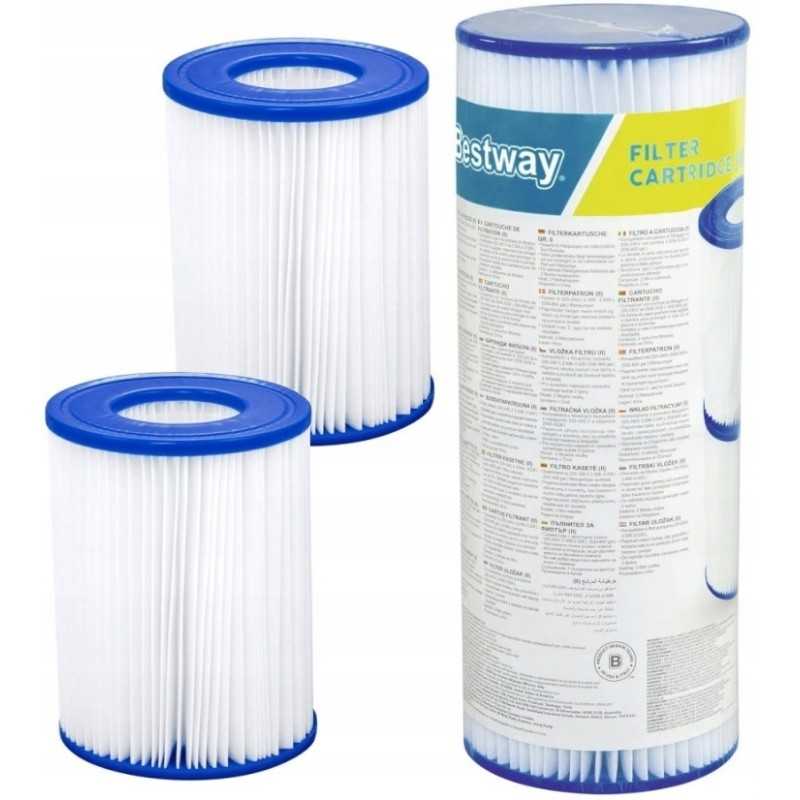 2x filtro įdėklų rinkinys Bestway 58094 II tipo siurbliams 2 vnt. 58383 58386