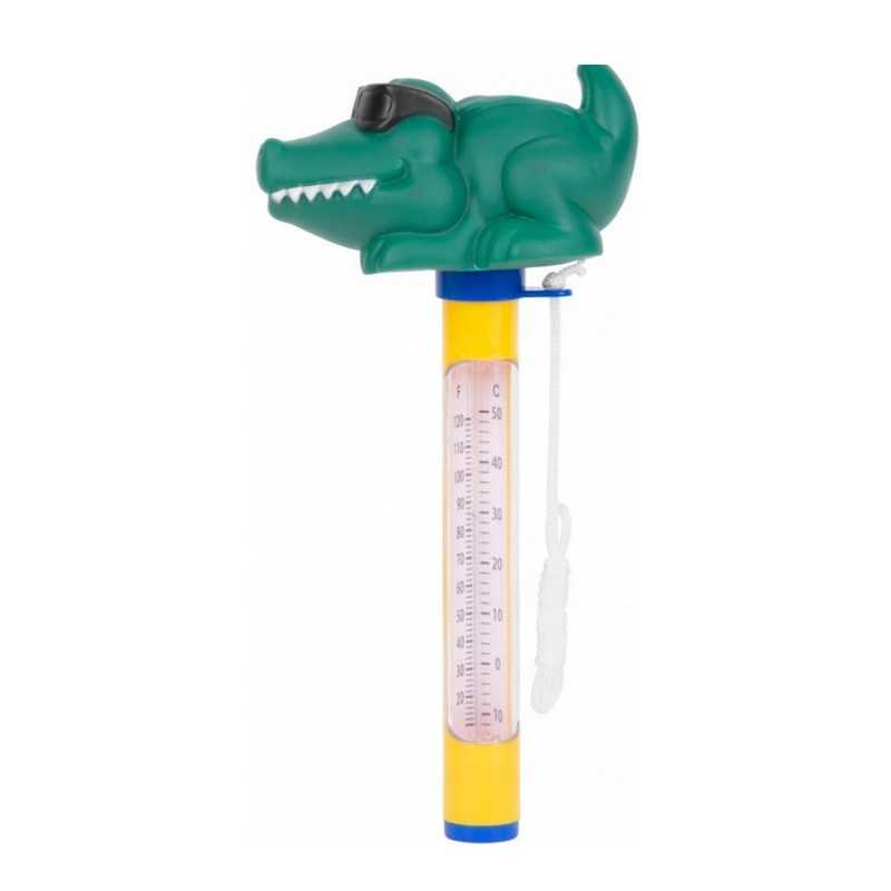 Aligatoriaus plaukiojantis baseino termometras