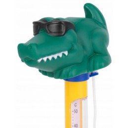 Aligatoriaus plaukiojantis baseino termometras