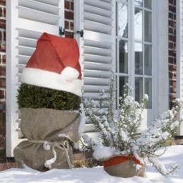 Kalėdinė kepurė augalams 42x36cm raudona