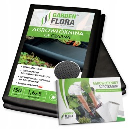Juoda agrotekstilė piktžolėms 1,6x5m agrotekstilė nuo piktžolių 150g