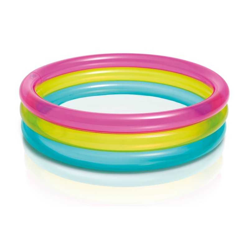Intex pripučiamas irklavimo baseinas, vaivorykštinis baseinas, 86x25cm