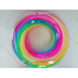Pripučiamas plaukimo žiedas vaivorykštė xl 80cm daktaras delfinas
