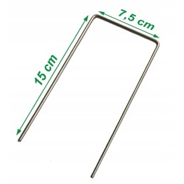 'U' tipo metaliniai kaiščiai 15x7,5, rinkinyje 100 vnt.