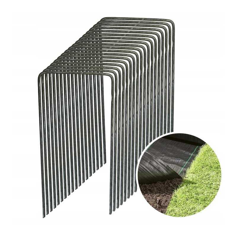 Metaliniai kaiščiai agrotekstilei, u tipas, 100 vnt. geotekstilės tvirtinimo ankeriai