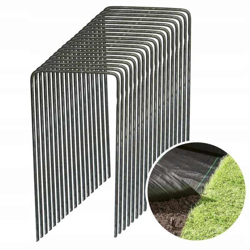 'U' tipo metaliniai kaiščiai 15x7,5 100 vnt. rinkinys