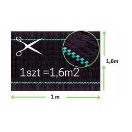 Žemės ūkio audinys, juodas kilimėlis nuo piktžolių, metro storis, 100g, 1,6m x 1m