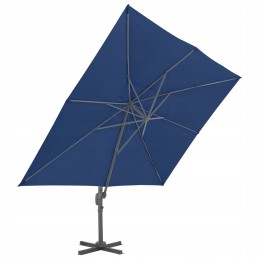 Hanging umbrella with aluminum pole, 4x3 m, blue