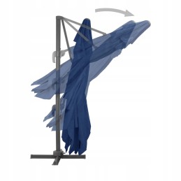 Hanging umbrella with aluminum pole, 4x3 m, blue