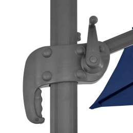 Hanging umbrella with aluminum pole, 4x3 m, blue