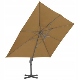 Vidaxl rippuv vihmavari alumiiniumist vardaga, 400x300 cm, taupe