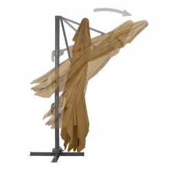 Vidaxl pakabinamas skėtis su aliuminio stulpu, 400x300 cm, taupe