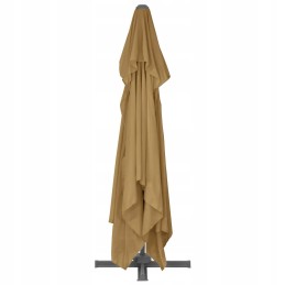 Vidaxl pakabinamas skėtis su aliuminio stulpu, 400x300 cm, taupe
