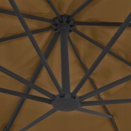 Vidaxl piekarināms lietussargs ar alumīnija stabu, 400x300 cm, taupe