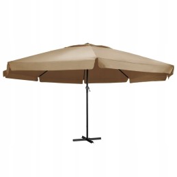 Vidaxl dārza lietussargs uz alumīnija staba, 600 cm, taupe