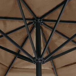 Vidaxl dārza lietussargs uz alumīnija staba, 600 cm, taupe