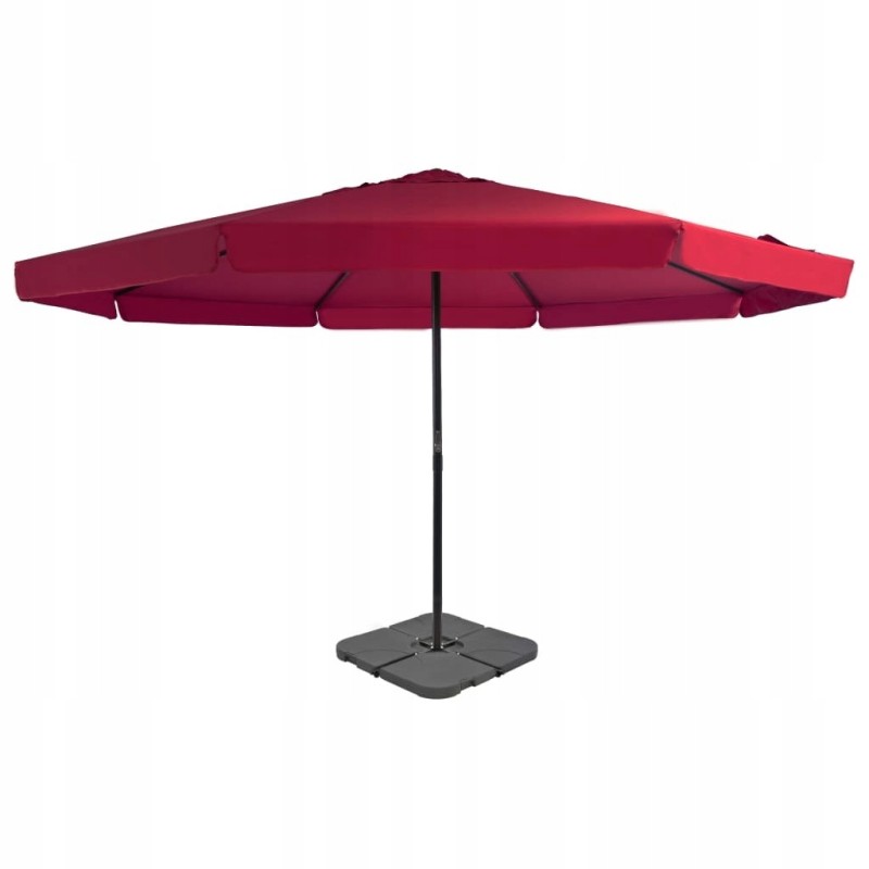 Garden umbrella with portable base red