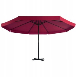 Garden umbrella with portable base red