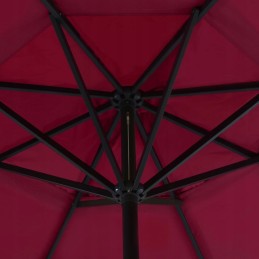 Garden umbrella with portable base red