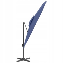 Hanging umbrella with double canopy, azure, 300x3