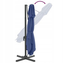 Hanging umbrella with double canopy, azure, 300x3