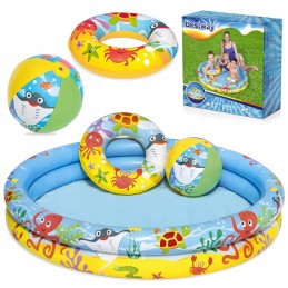 Bestway rinkinys plaukimo baseino irklavimo baseinas su kamuoliu 122cm 51124