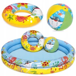 Bestway rinkinys plaukimo baseino irklavimo baseinas su kamuoliu 122cm 51124