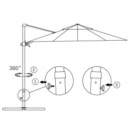 Large folding garden umbrella with base garden