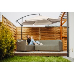 Lehmann lietussargs ar izlici, pelēks 350 x 240 cm + e-grāmata - kā kopt savu dārzu - efektīvi padomi