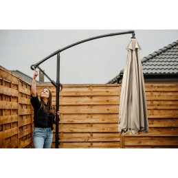 Lehmann lietussargs ar izlici, pelēks 350 x 240 cm + e-grāmata - kā kopt savu dārzu - efektīvi padomi