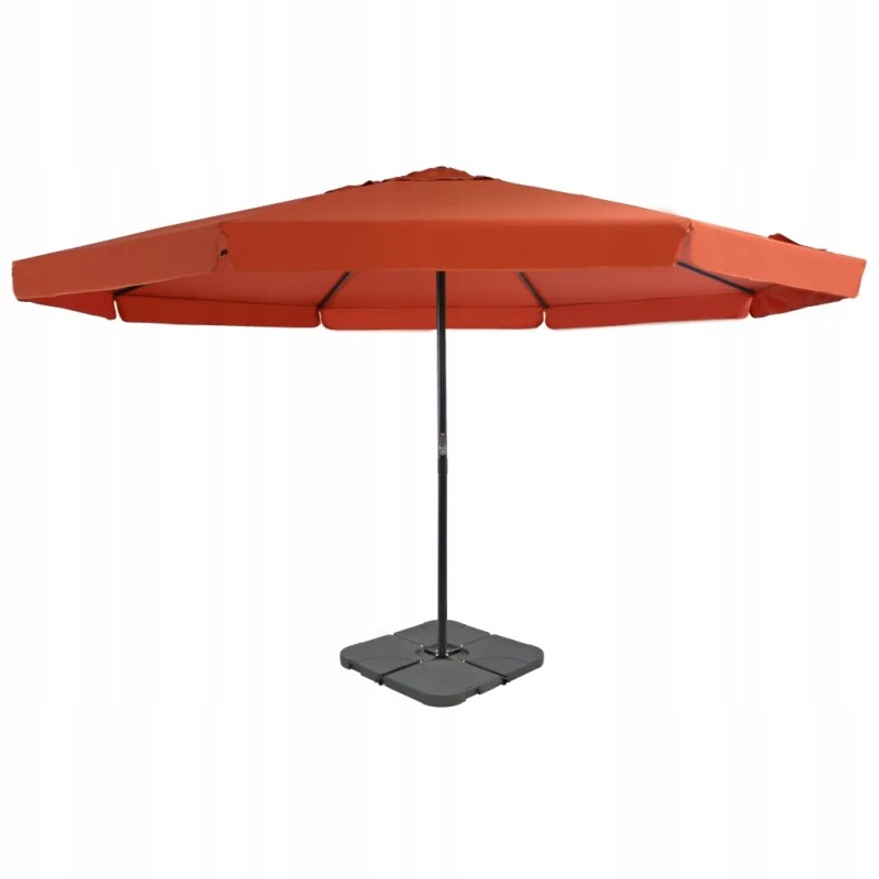 Garden umbrella - terracotta, 3.85m x 5m, aluminum frame, portable base