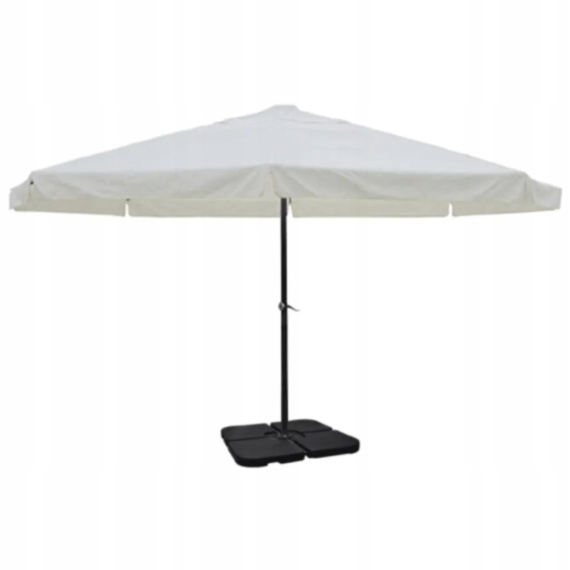 Garden umbrella 3.25m white aluminum with base