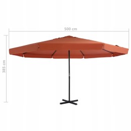 Garden umbrella aluminum 3.85m x 5m terracotta