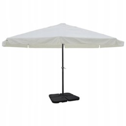 Garden umbrella, height 3.25 m, diameter 5 m, aluminum/steel, white, water resistant, with rubber