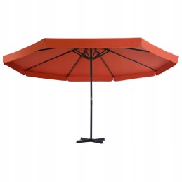 Garden umbrella, aluminium frame, uv, portable base, 3.85m x 5m, terra