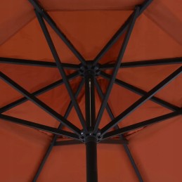 Dārza lietussargs, alumīnija rāmis, UV, pārnēsājama pamatne, 3,85m x 5m, terase