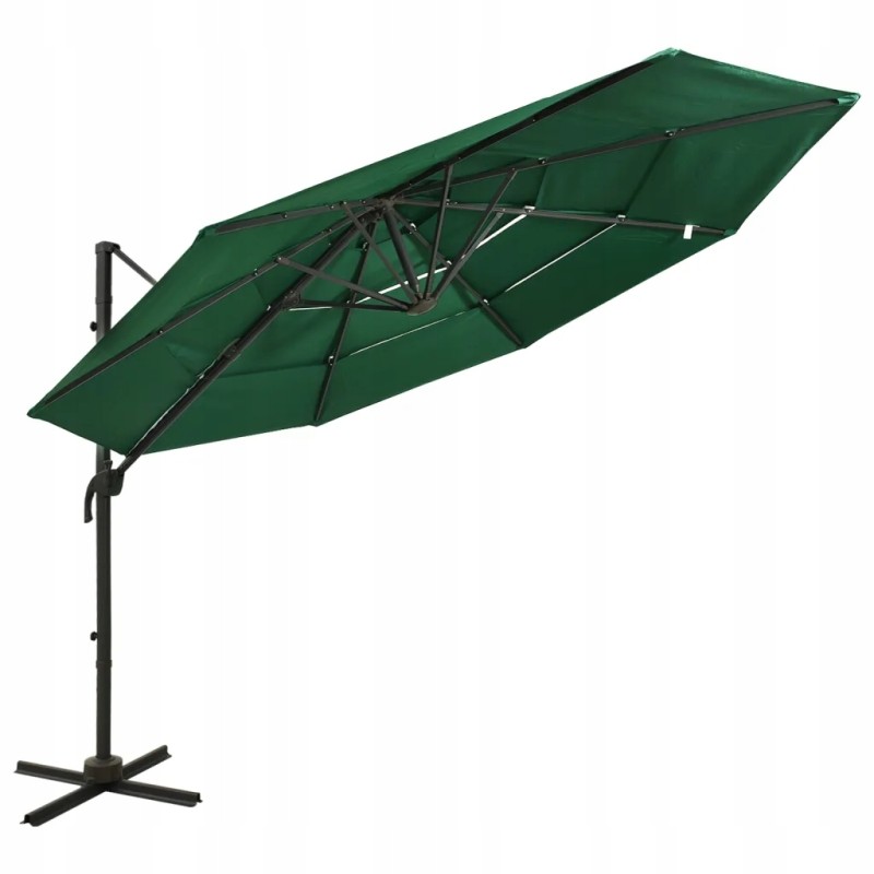 Large foldable garden umbrella adjustable 3x3 m