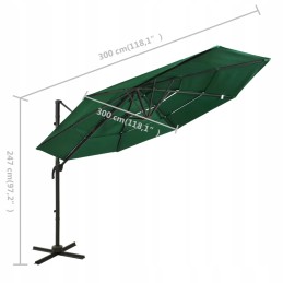 Large foldable garden umbrella adjustable 3x3 m