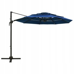 Large foldable garden umbrella adjustable 3x3 m